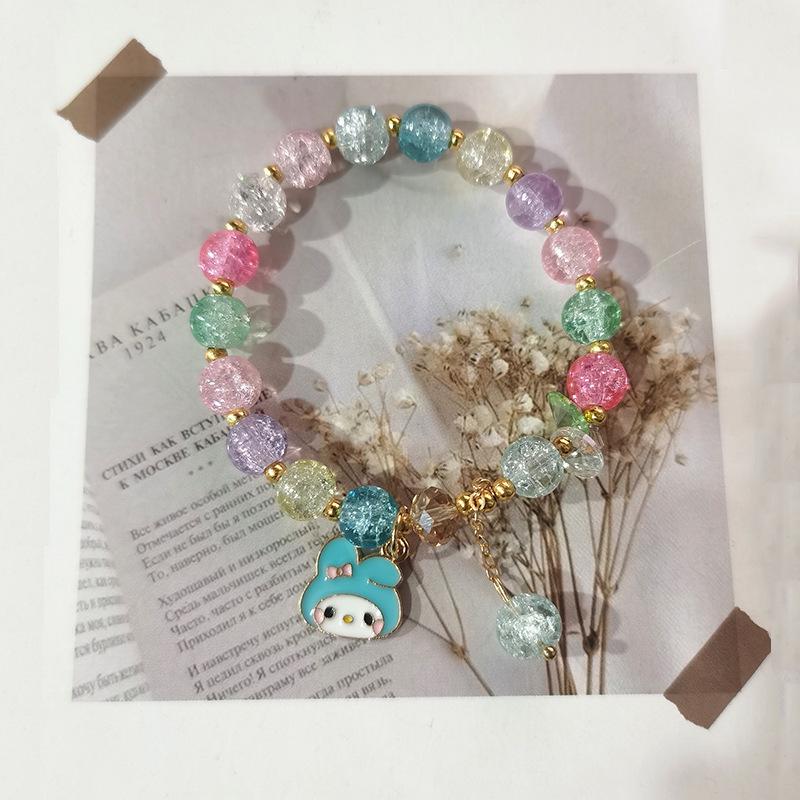 Sanrio Strawberry Bear & Kuromi Beaded Bracelet - Cute Christmas Gift for Friends
