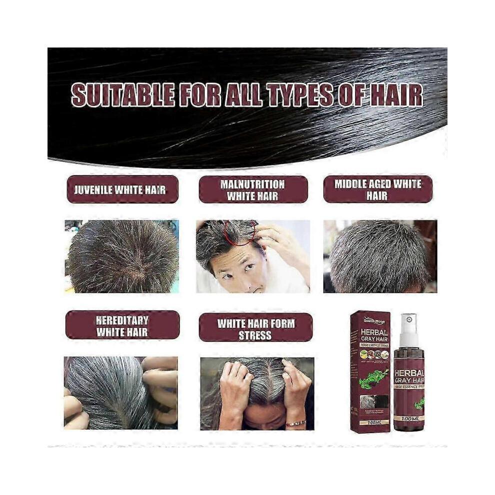 2025 1/2/3PCS Herbal Grey Hair Spray Quick Effect Gentle Natural Herbal Remove Grey Hair 100ml