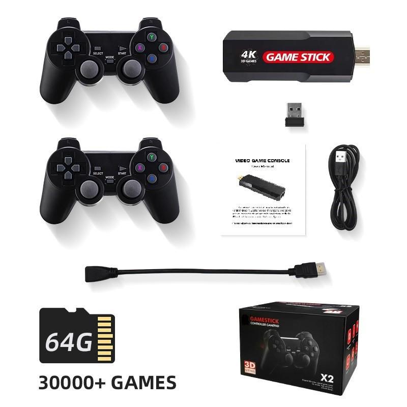 Cross X2 HD 4K Retro Game Console: Wireless, Dual-Player, Nostalgic Home TV Arcade System.