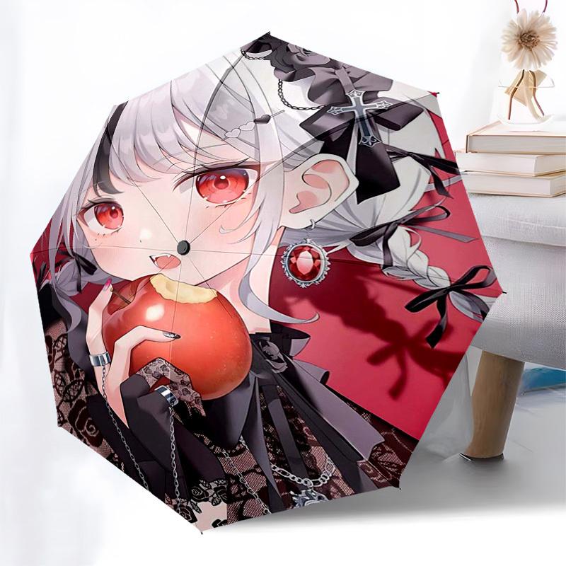1pc Gothic Lolita Design Outdoor Umbrella - Automatic Opening/Closing, Portable 3-Fold Design, 8-Bone Iron Frame, Perfect Gift for Fans, Traveler
