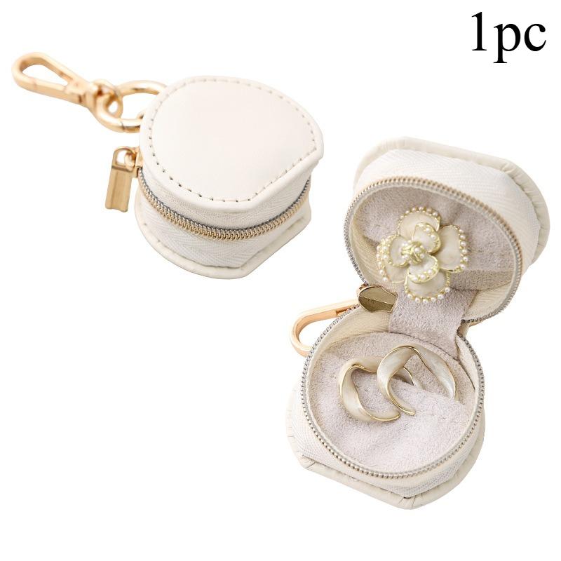 1pc Mini Jewelry Organizer Display Travel Jewelry Case Boxes Earrings Necklace Ring Portable Handbag Jewelry Box Leather Storage