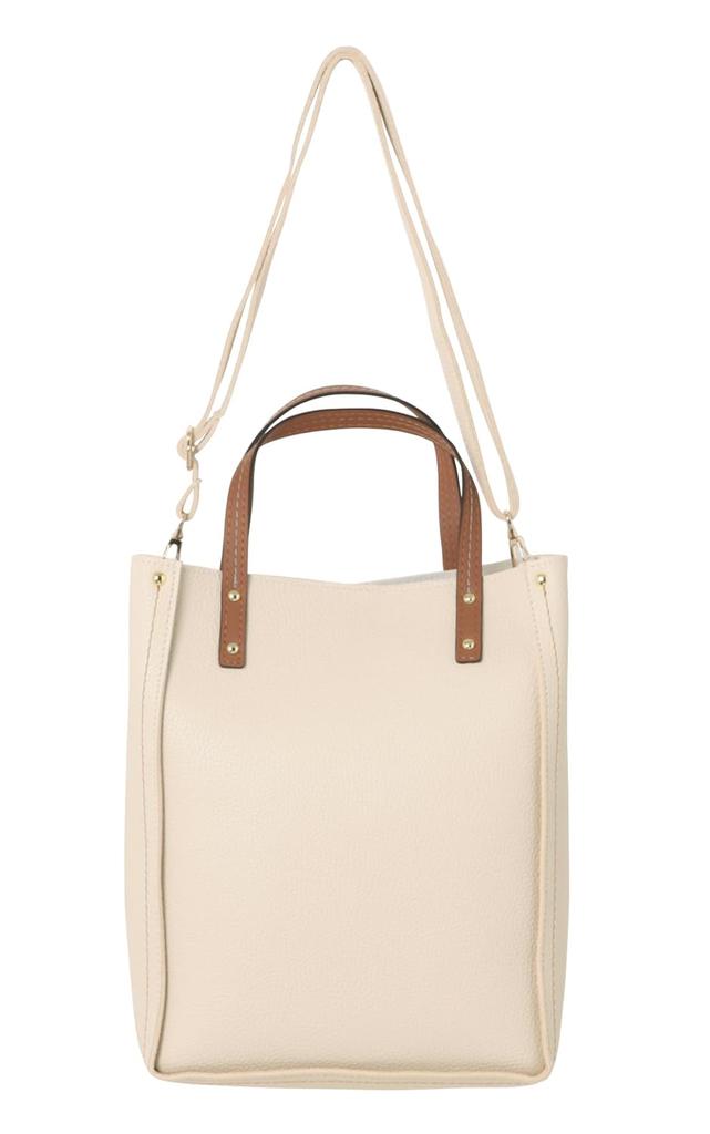 Ivory A4 Compatible 2way Bag Ladies Color Scheme Shoulder Bag Tote Bag Commuting Bag Office Bag Handbag Shoulder Bag Large Capacity PC Brand [ANTIC