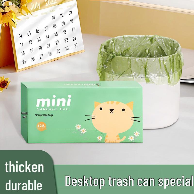 Mini Desktop Trash Bags: Thickened, Boxed, Drawstring - Perfect for Home, Office, or Dorm Use