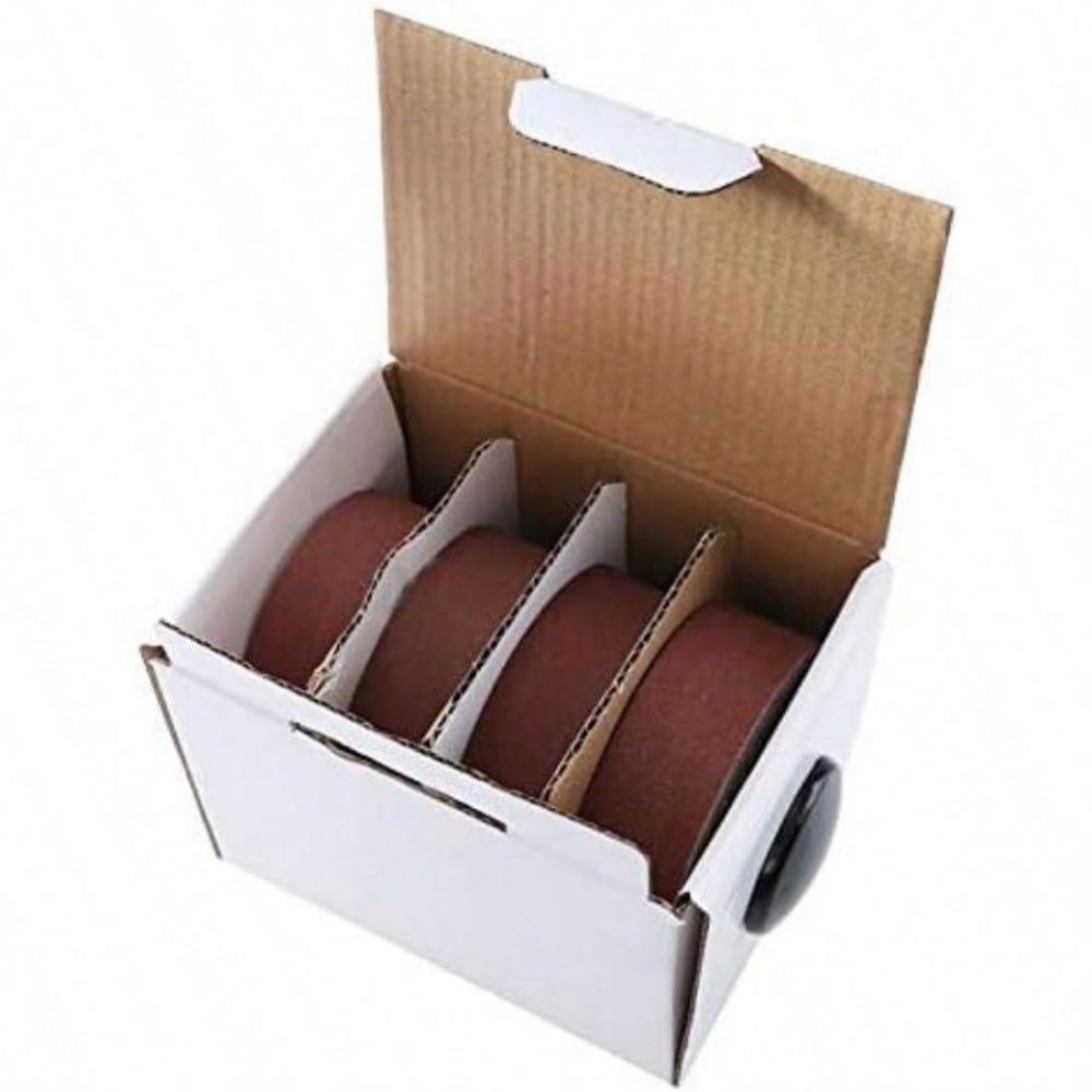 

LYFJXX Абразивная бумага 4 шт., упаковка наждачной бумаги - 150 шт., зернистость 240-320-400, с дозатором, рулон наждачной бумаги для металла, стекла, столярных работ, шлифовальная бумага 4roll