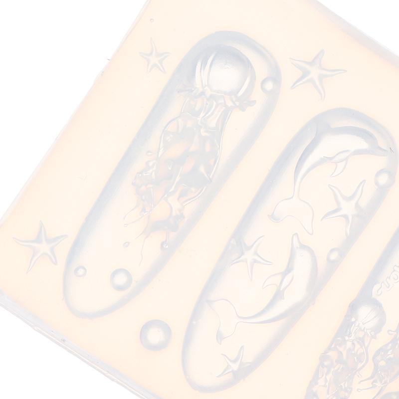 Ozean-Serie Tier-Silikonform Muschel, Schnecke, Nagel, Qualle, Delfin, Schleife, Muschel 3D Weicher Anhänger Maniküre-Form Schablone Werkzeug