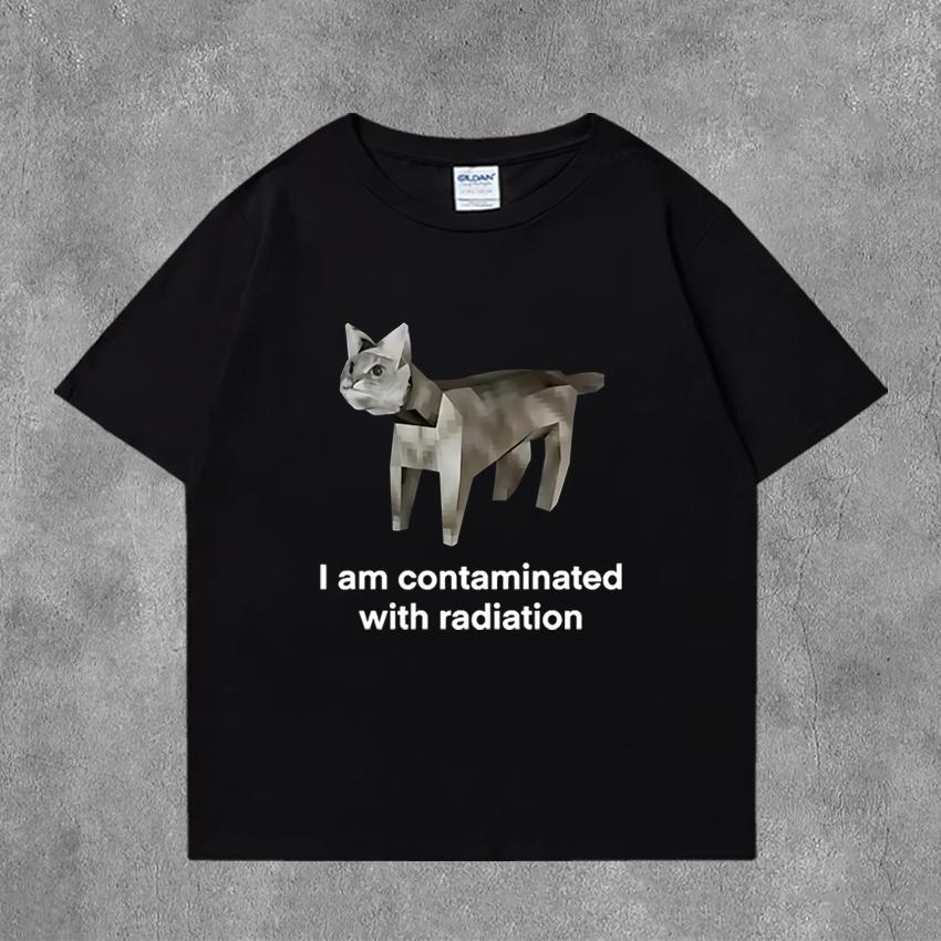 Summer Funny I Eat Cement Cursed Cat Funny Meme Graphic T Shirts Men Women Oversized short sleeve T-shirt Unisex Cotton clothing