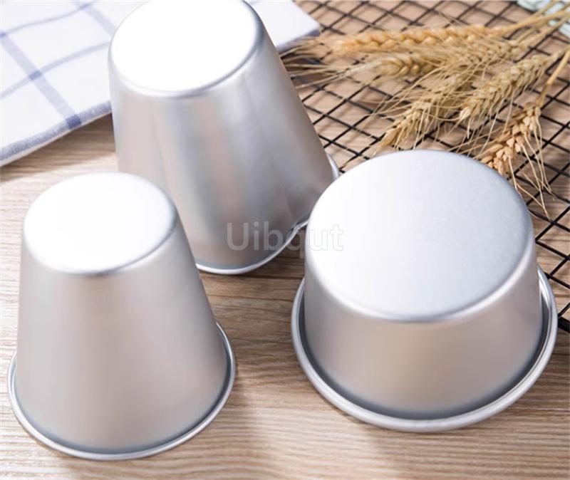 5 or 10 Pcs Set Pudding Cup Molds Mini Fluted Cake Pans Jelly Fast Heat-Up Aluminum Alloy Baking Mold Mousse Dish Cheese Mould