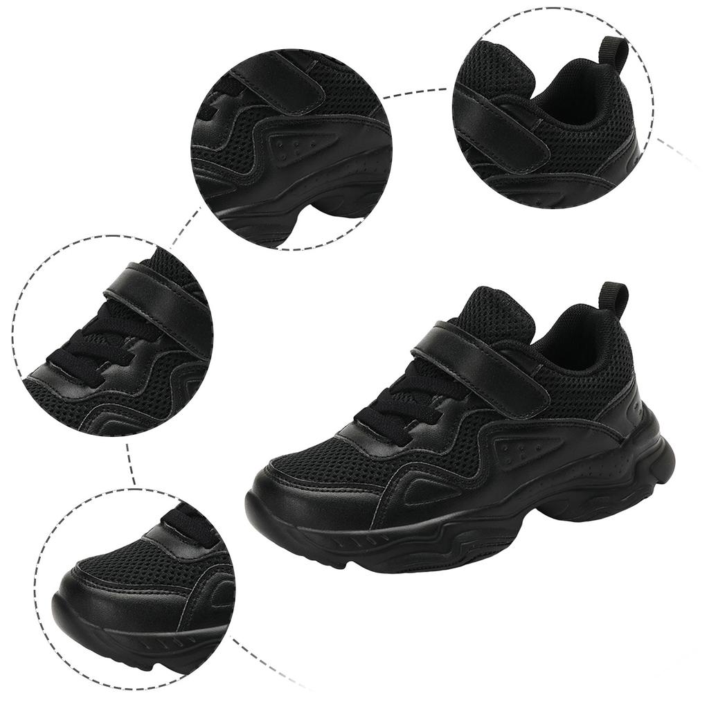 White Children's Leather Casual Shoes For Boy Girls Outdoor Running Sneakers Breathable Mesh Kids School Walking Sport Non-Slip