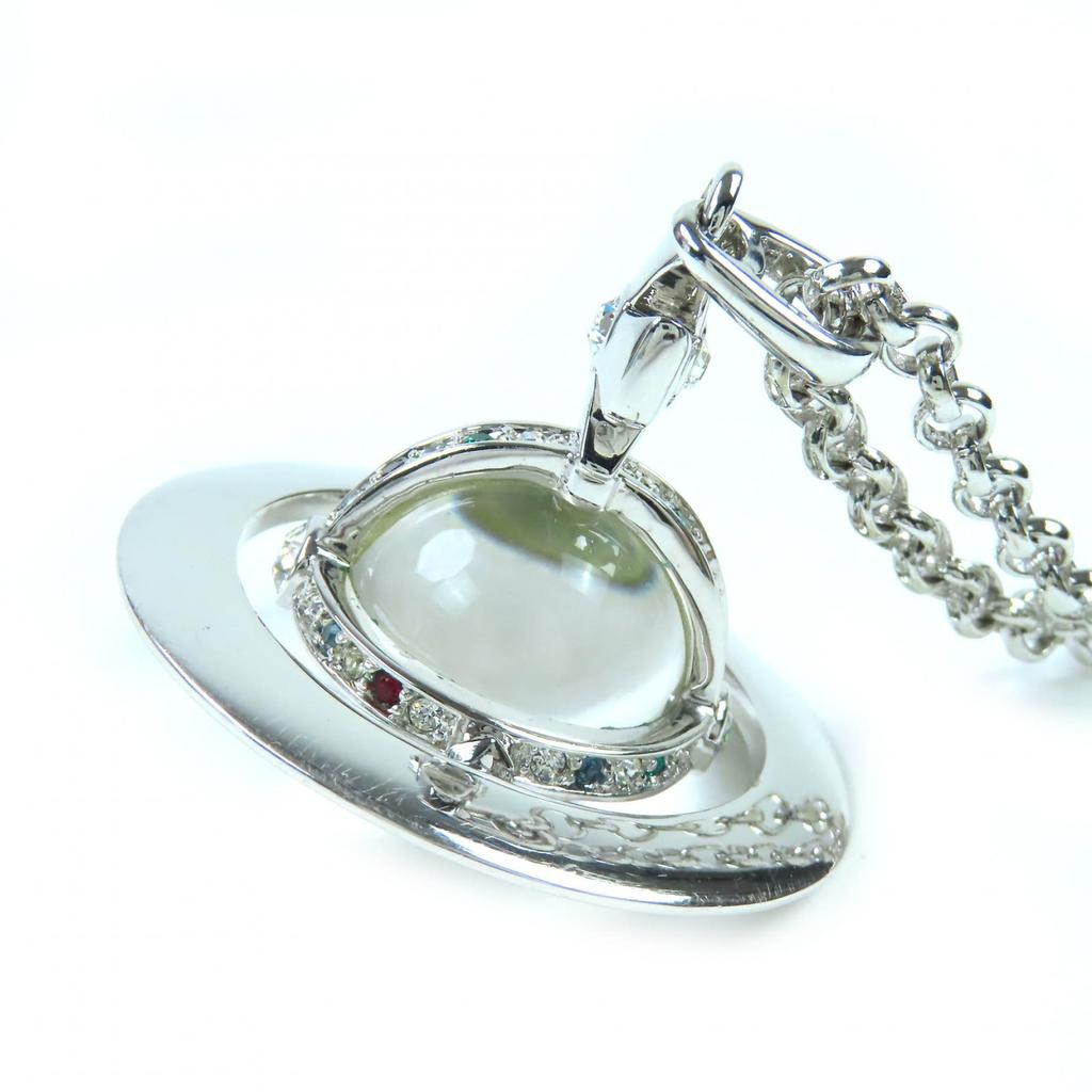 VIVIENNE WESTWOOD Naszyjnik Mała Zawieszka Orb Cyrkonia Dekoracja Srebrny Kobiety Używany