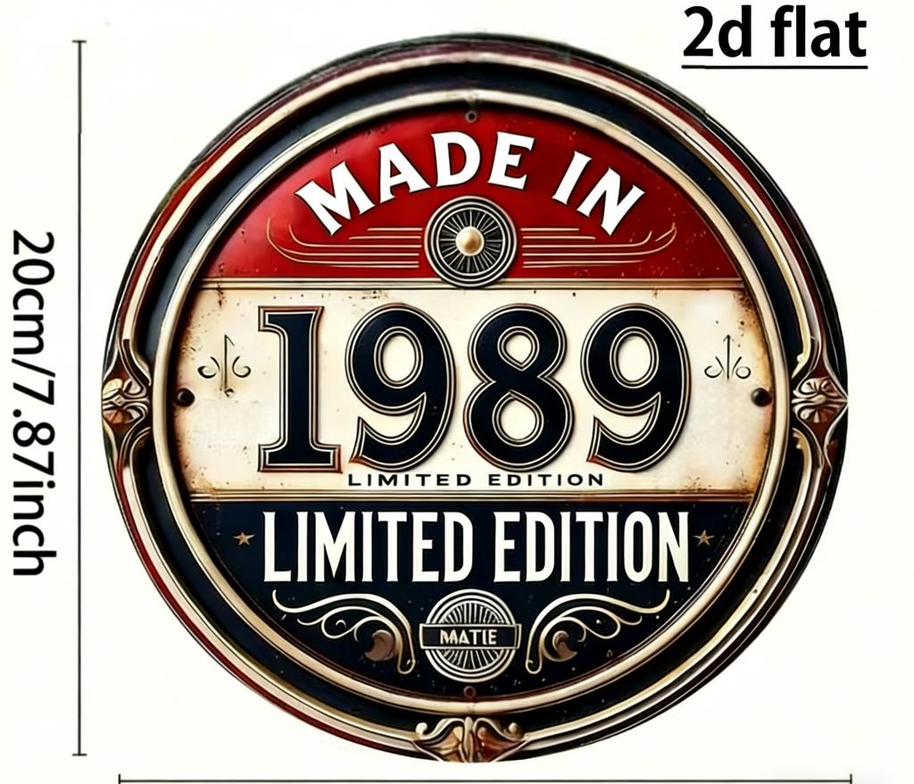 Vintage Made In Limited Edition Round Metal Sign Retro th Birthday Commemorative Aluminum Wall Art Rustic Home Decor U