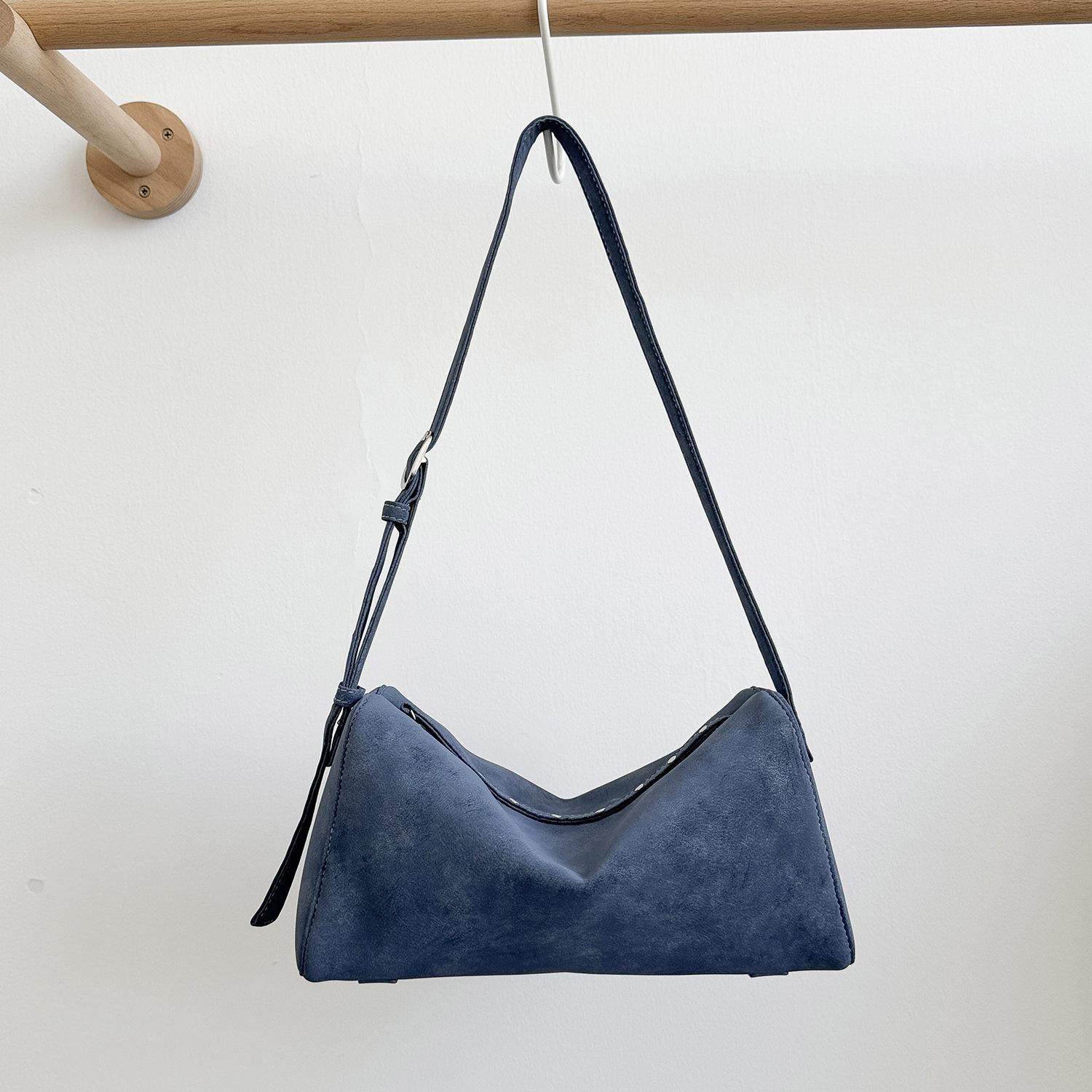 

Fashion Boston Bag Faux Suede Women s Bags Soft Light Pillow Shoulder Bag Rivet Crossbody Bags for Women Phone Flap Purses