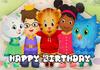 Sfondo Cartone Animato Daniel Tiger, Striscione con Tema Amici del Quartiere, Decorazione Festa Bambini, Sfondo Fotografico