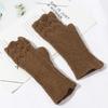 Winter Soft Candy Color Arm Warmers Knitted Gloves Fingerless  Mittens Thick Warm