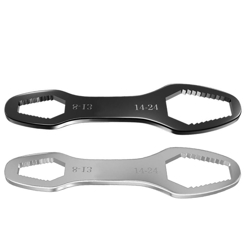 2Pcs All In One Universal Wrench Tool Set Adjustable From 8 To 24 Mm for Auto Repair and Motorcycle Bicycles Adjustments
