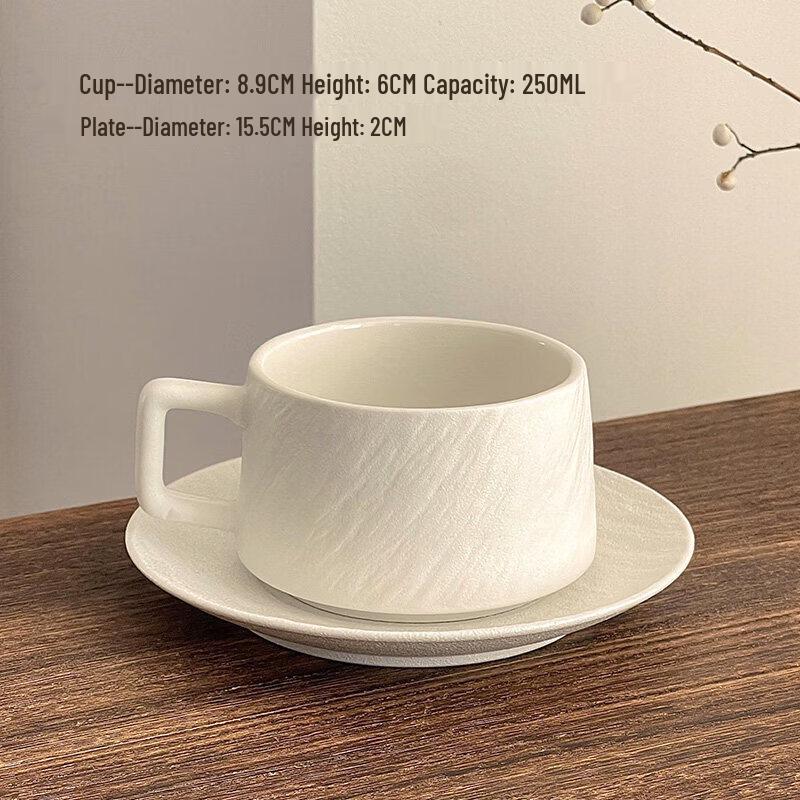 Qiwei Retro Ceramic Coffee Cup & Saucer Set with Lid