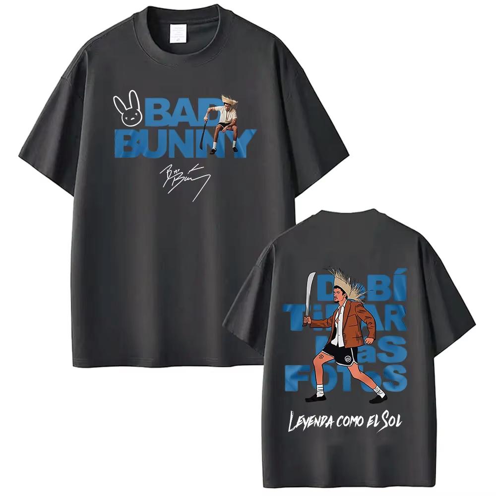 Rapper Bad Bunny Tour Debi Tirar Mas Fotos DTMF Merch T-Shirts Men's Fashion Hip Hop Pop Music Short Sleeve