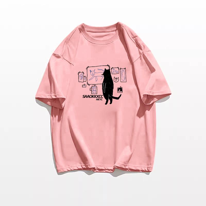 Women's Retro Chic Pure Cotton Korean-Style Loose Short Sleeve T-Shirt