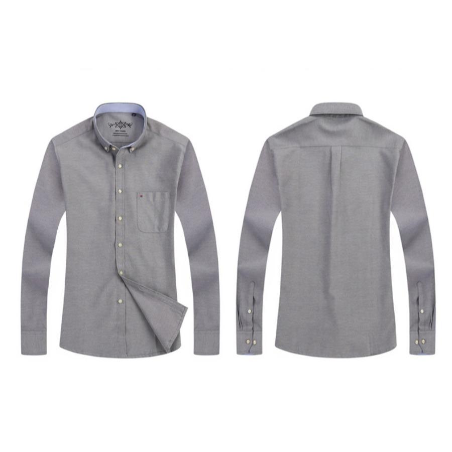 Men‘s Fashionable Cotton Blend Long Sleeve Oxford Shirt - Premium Quality Breathable, Button Up Design - Ideal for Business & Formal Events