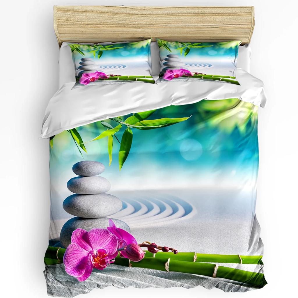 Green Bamboo Butterfly Chinese Style Bedding Set 3pcs Duvet Cover Pillowcase Kids Adult Quilt Cover Double Bed Set Home Textile
