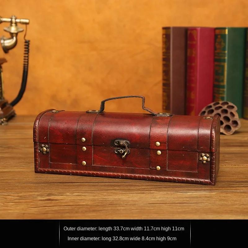 

Винтажный деревянный ящик для хранения вина, портативный, роскошный, кухонный, барный, держатель для винных бутылок, подарочная декоративная коробка