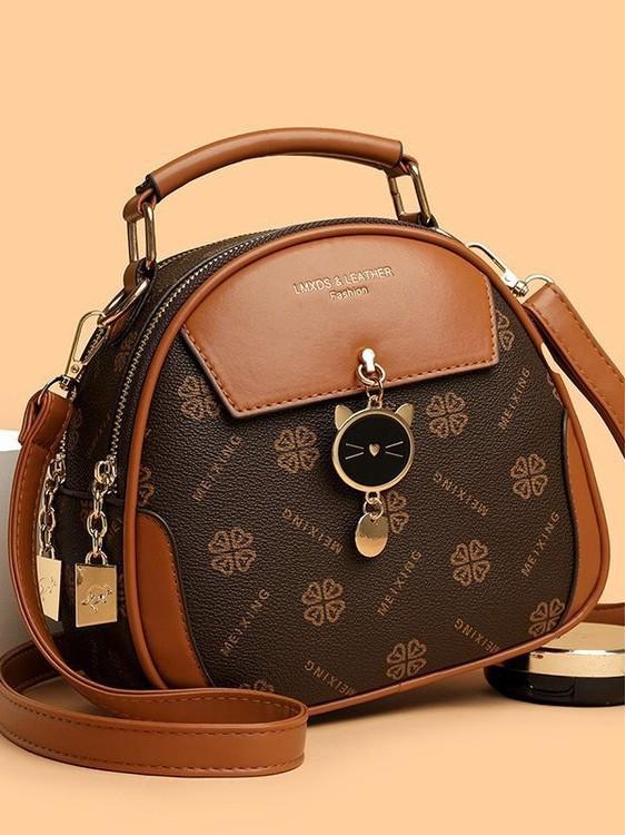 2025 Wszechstronna Okrągła Torba Crossbody i do Ręki z Miękkiej Skóry