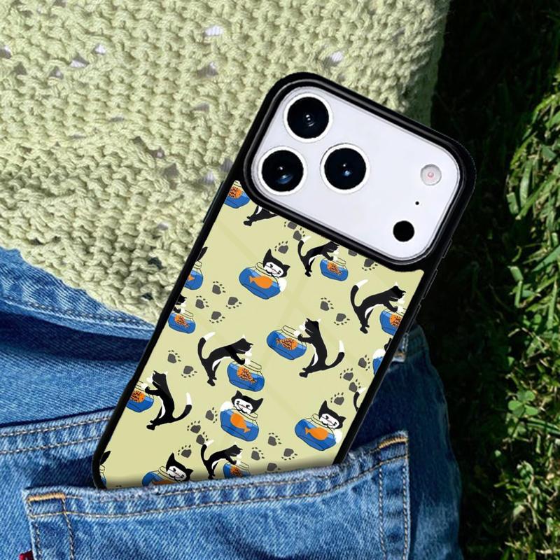 Cat And Goldfish Phone Case Cover for IPhone 11 12 13 14 15 16e 17 Pro Max Coque for IPhone 17 Air