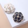 Vintage Camellia Pearl Brooch Women's Metal Scarf Clasp Corsage Lovely Large Pin Accessories Accessories Long-Lasting Color Exquisite Brooch BFF Gift