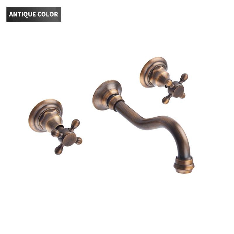 

Bathroom Basin Faucet Concealed Wall Mounted Faucet Tap Dual Handle Hot and Cold Water Bath Bathroom Antique Mixer Tap G1/2