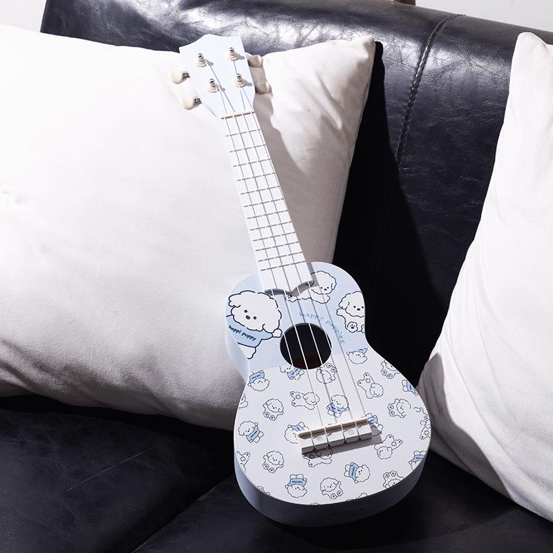 Charming Line Art Ukulele - Entry-Level Instrument for All Ages