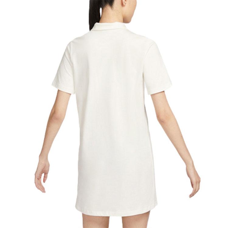 Nike Sportswear Short Sleeved Dress Women's Sail White (Unisex) Short-Sleeved Dresses FN3708 133