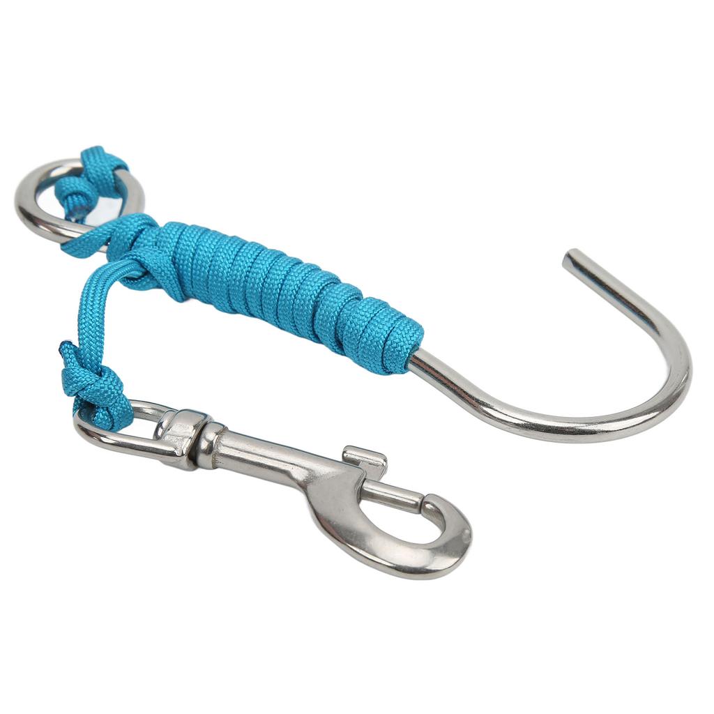 Scuba Diving Reef Drift Hooks with Line and Stainless Steel Clip for Underwater Photography