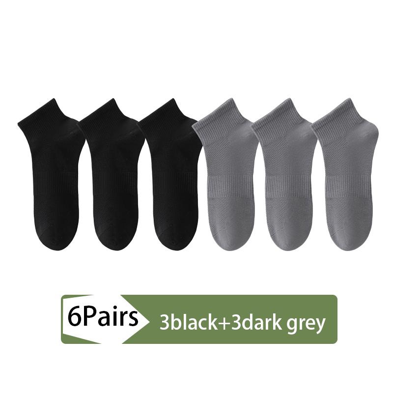 6Pairs High Quality Men Socks Short Combed Cotton Mesh Breathable Odor proof and antibacterial Spring Summer for Male sock New Size EUR38-45