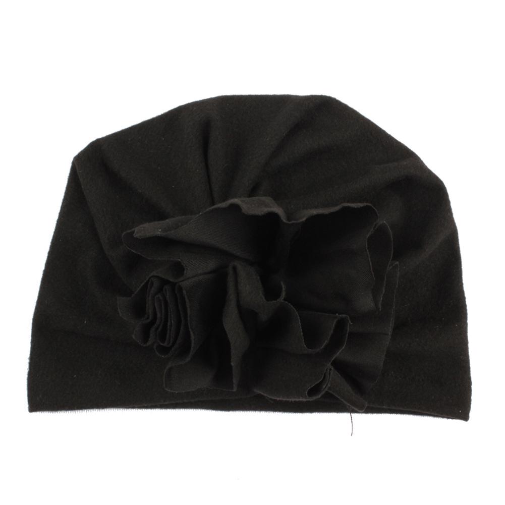 Cute Big Flower Design Warm-Keeping Knitting Cap Solid Color  Headgear