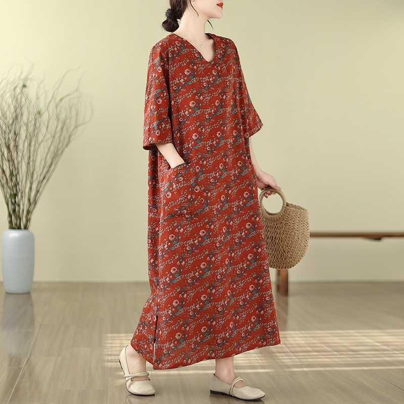 Plus Cover Up Meat Thin V-neck Long Dress