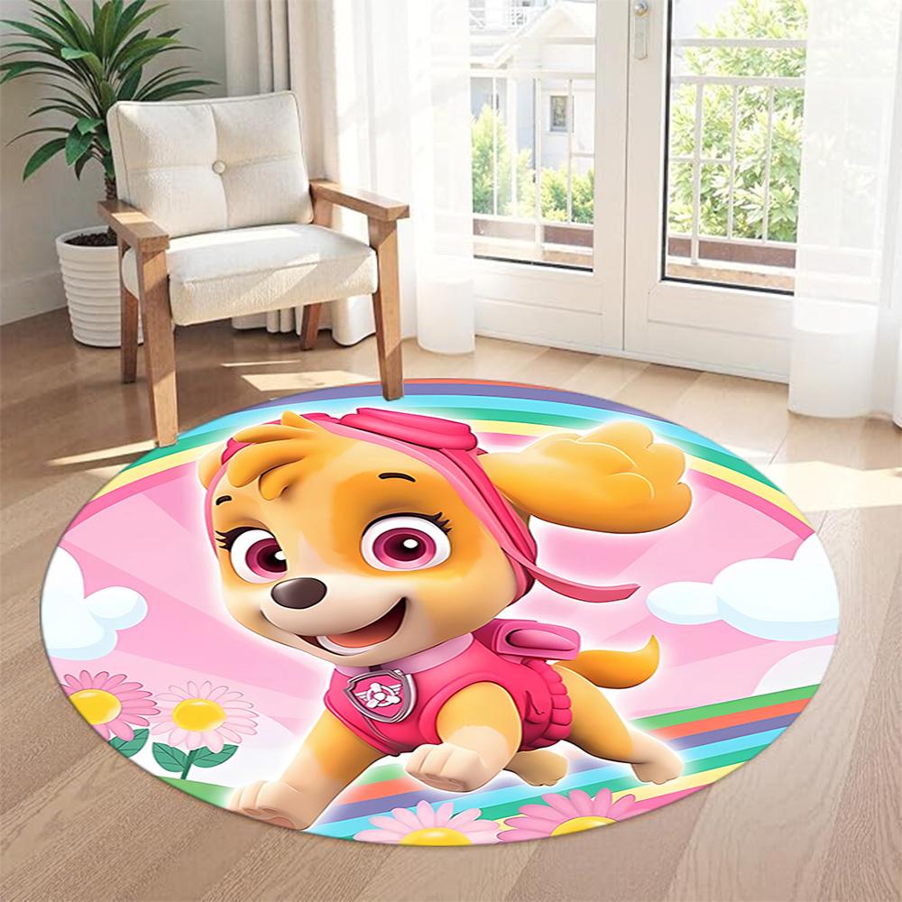 Paw Patrol Round Floor Mat Suitable for Living Rooms Game Room Study Room Bedrooms Antislip Round Carpet Decorate Offices Spiritual Gift