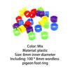 100Pcs Birds Leg Clips Harmless Extensible Plastic Mix Color 8mm Pigeon Foot Ring for Pet