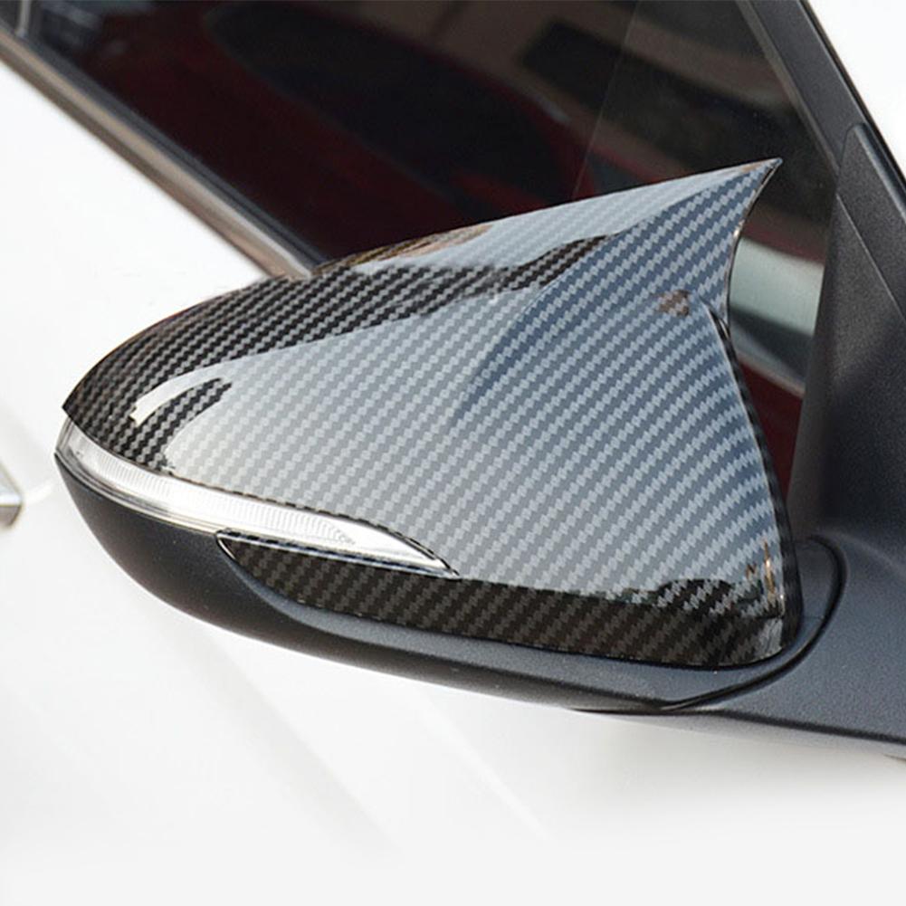 2X Carbon Fiber Car Rearview Mirror Cover Side Door Mirror Shell Decoration Trim for Hyundai Elantra AD 2016 2017