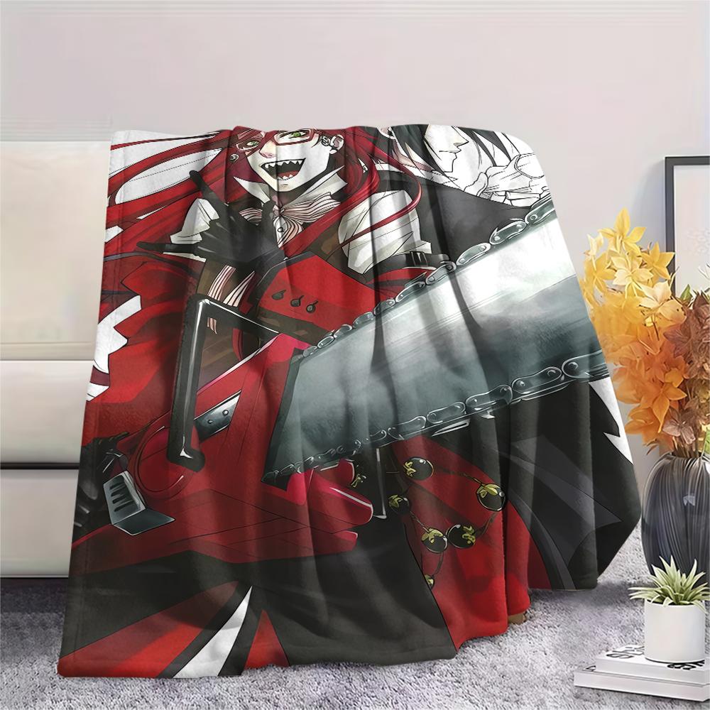 1PC Black Butler Print Flannel Blanket, High quality All Seasons, Home Decor, Warmth and Comfort, Perfect for Christmas Gifts