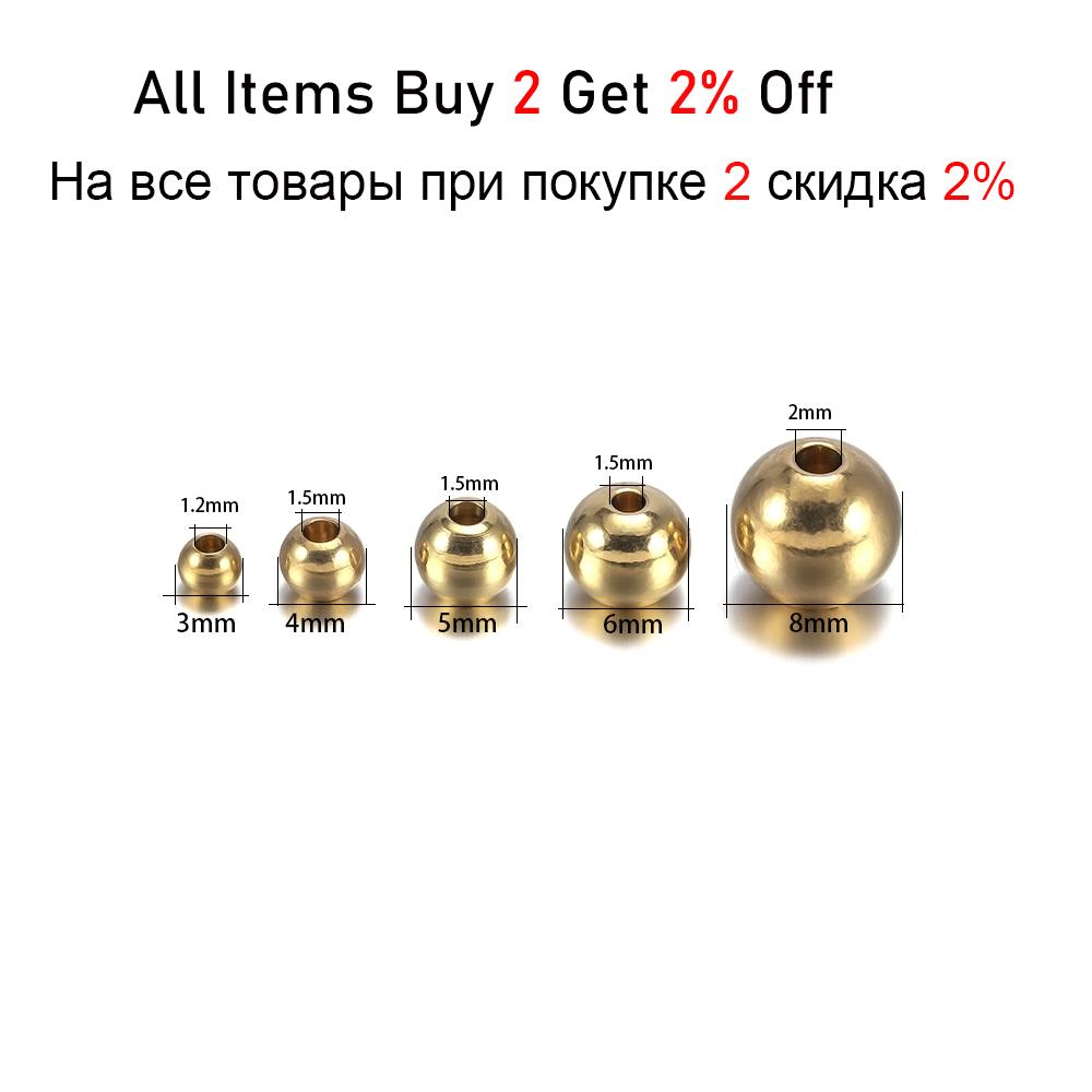 

15-100pcs 3/4/5/6/8mm Fashion Brass Round Space Beads Bracelets Loose Ball Charm Bead for DIY Necklaces Jewelry Findings Making 3mm x 100pcs латунный
