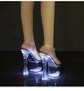Nové Tlusté Vysoké Podpatky Boty do Nočního Klubu Svítící Boty Dámské Boty Módní Molo Pole Dance Boty Křišťálová Podrážka Sandály LFD-10367-Q1