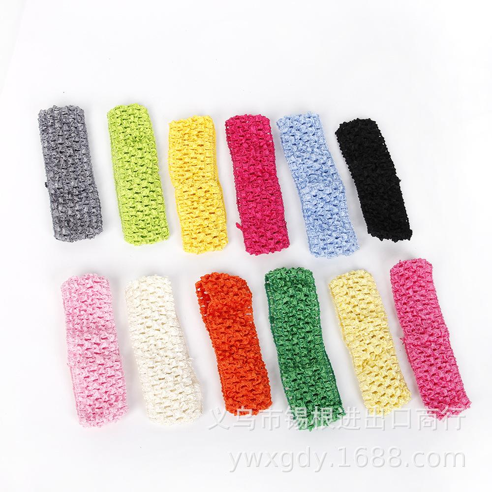 Vibrant Korean Style Knitted Elastic Headbands for Baby Girls, Set of 25