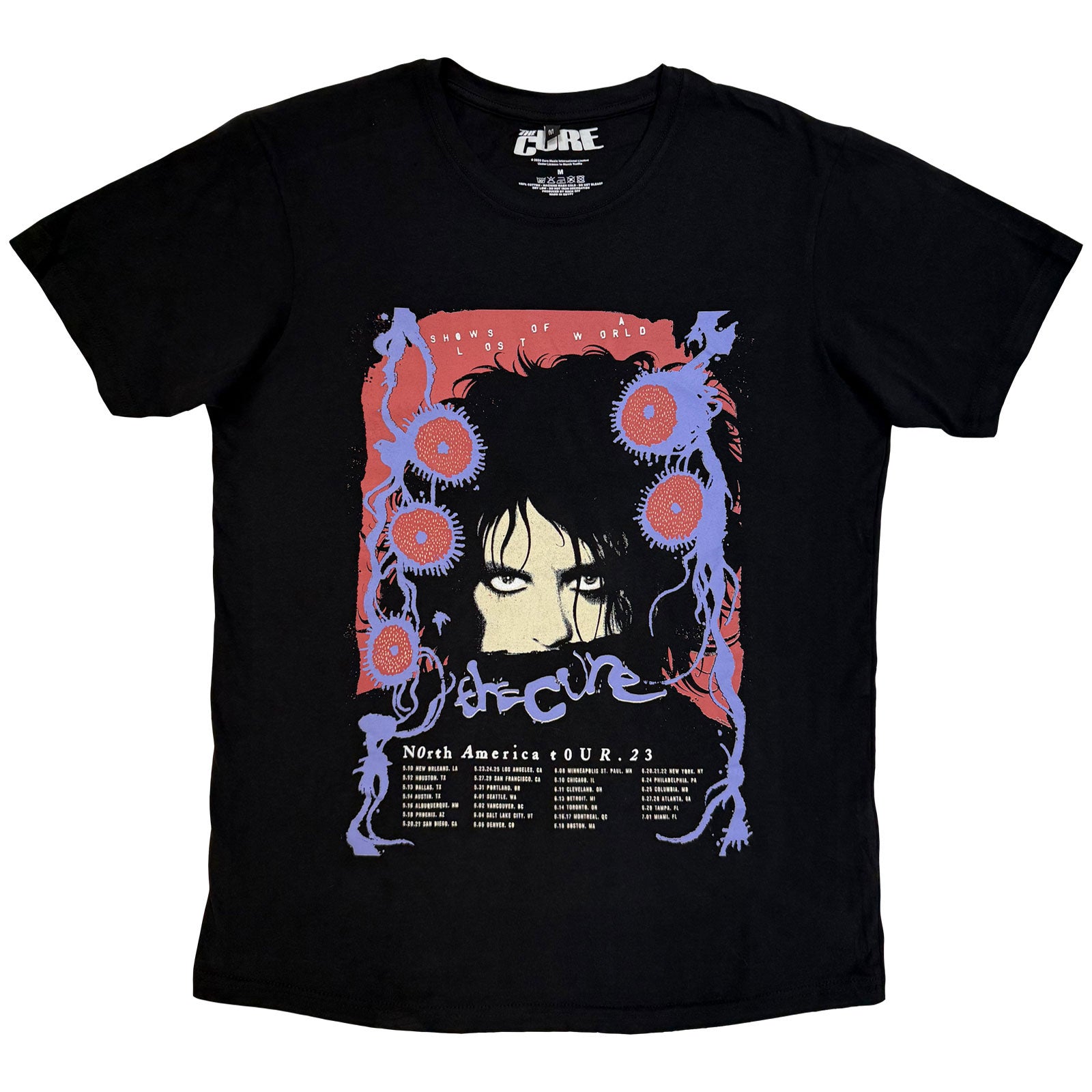 The Cure Carbon TShirt North American Tour 23 Poster Black OFFICIAL NEW XL