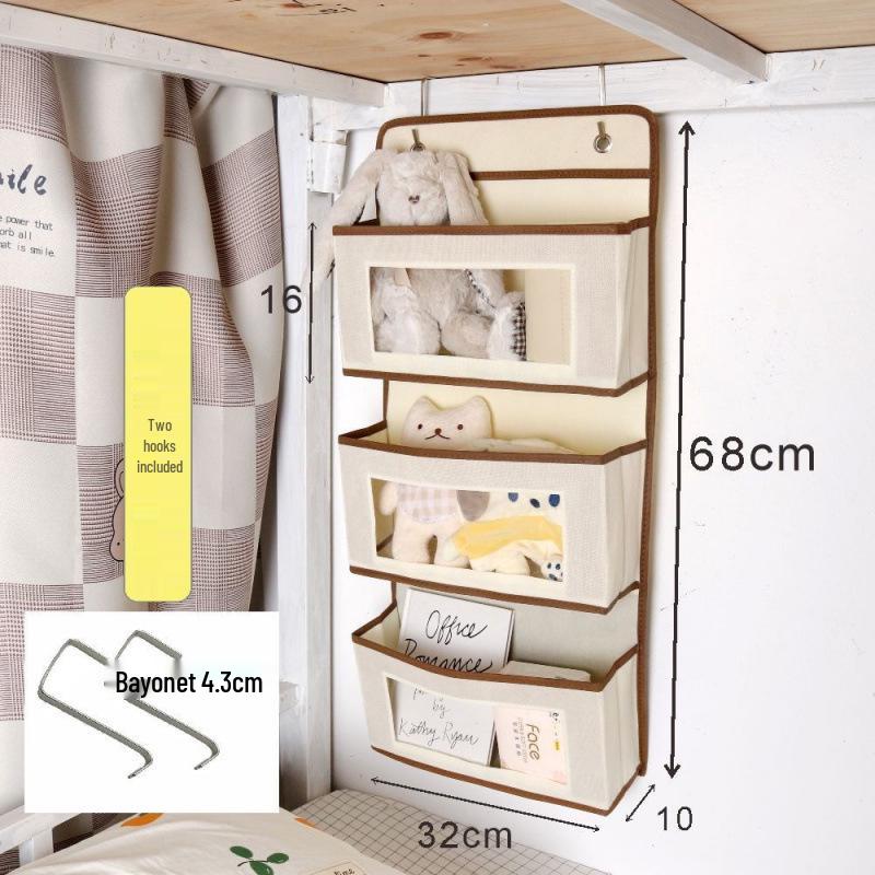 

Хранение в общежитии: Многослойная подвесная сумка для верхнего/нижнего яруса с набором прикроватных крючков Wall-mounted multi-layer storage