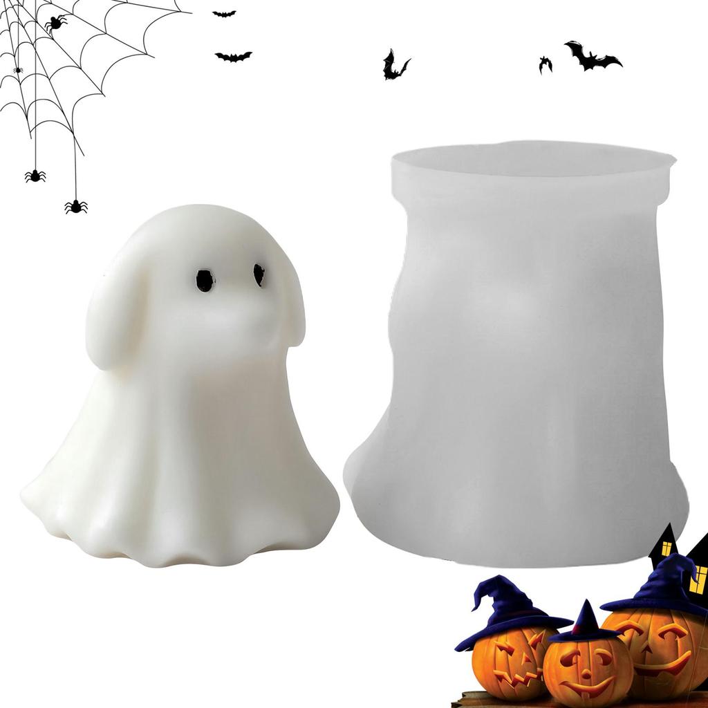 Halloween Animal Ghost Candle Mold, Cat Dog Resin Casting Ghost Silicone Mold For Halloween Aromatherapy Candle Soap Making