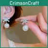 Fashion Pearl Earrings With Zirconia Butterfly Knot For Women