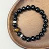 Obsidian Beaded Bracelets for Men 10mm Round Beads Natural Stone Anxiety Stress Relief Bangle Handmade Gemstone Jewelry Gifts
