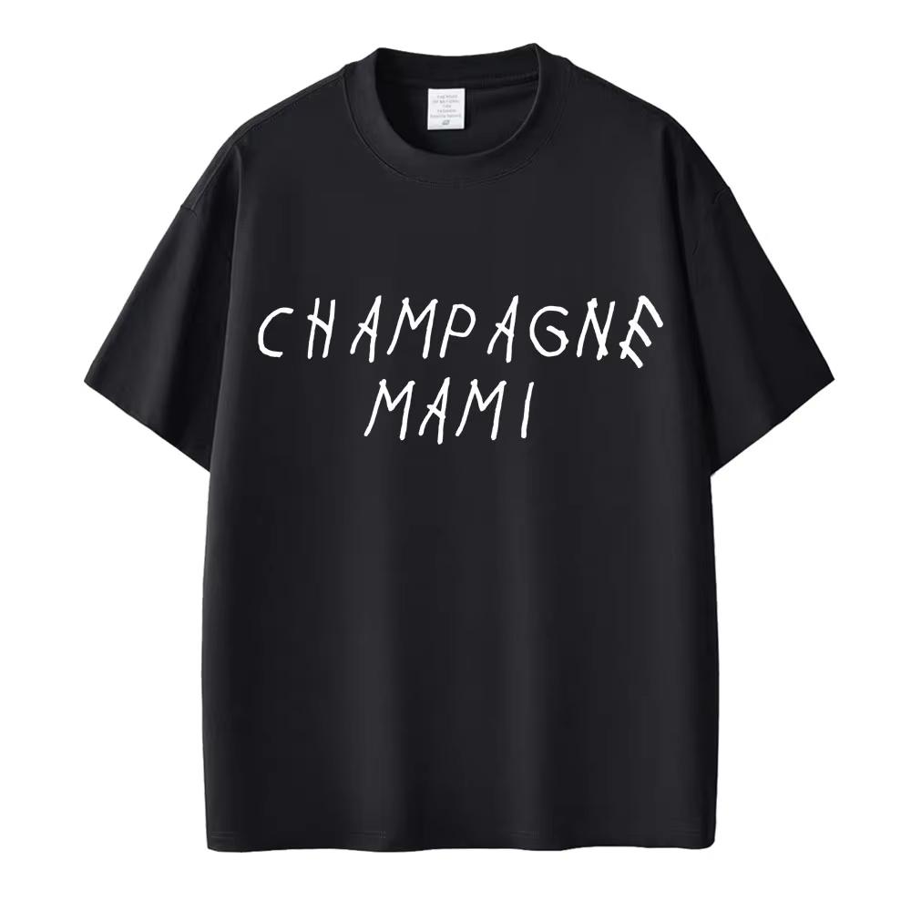 Рэпер Дрейк Champagne Mami Футболки Мода Хип-хоп Потрясающая Мужская Женская Футболка 100% Хлопок Футболка Оверсайз Уличная одежда Подарки S разноцветный