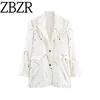 Za Autumn New Women Clothes 2025 Western Style French Style Design Sense Fashion Splash Ink Print off-the-Shoulder Blazers