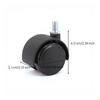 Caster Wheel, Universal Garbage Bin Accessory, Easy Installation Plain 0.73cm 2pcs