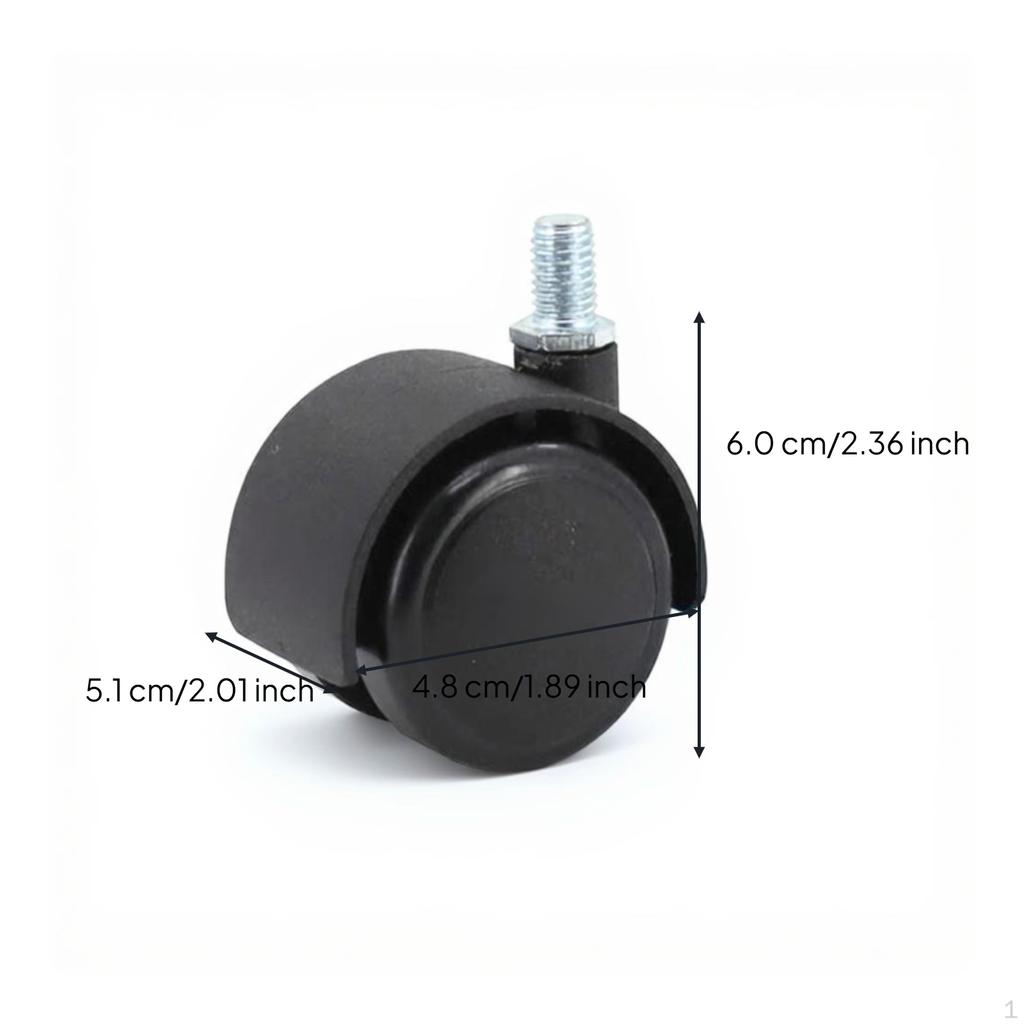 Caster Wheel, Universal Garbage Bin Accessory, Easy Installation Plain 0.73cm 2pcs